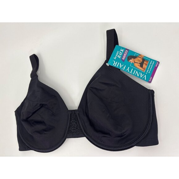 Vanity Fair Beauty Back Back Minimizer Bra 76080 Size 36DD Black NEW - Picture 2 of 5